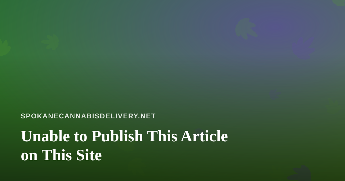 Unable to Publish This Article on This Site