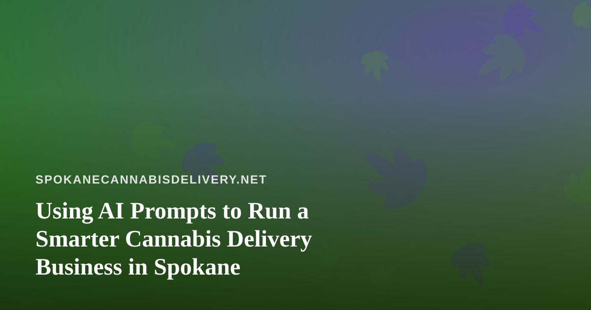 Using AI Prompts to Run a Smarter Cannabis Delivery Business in Spokane